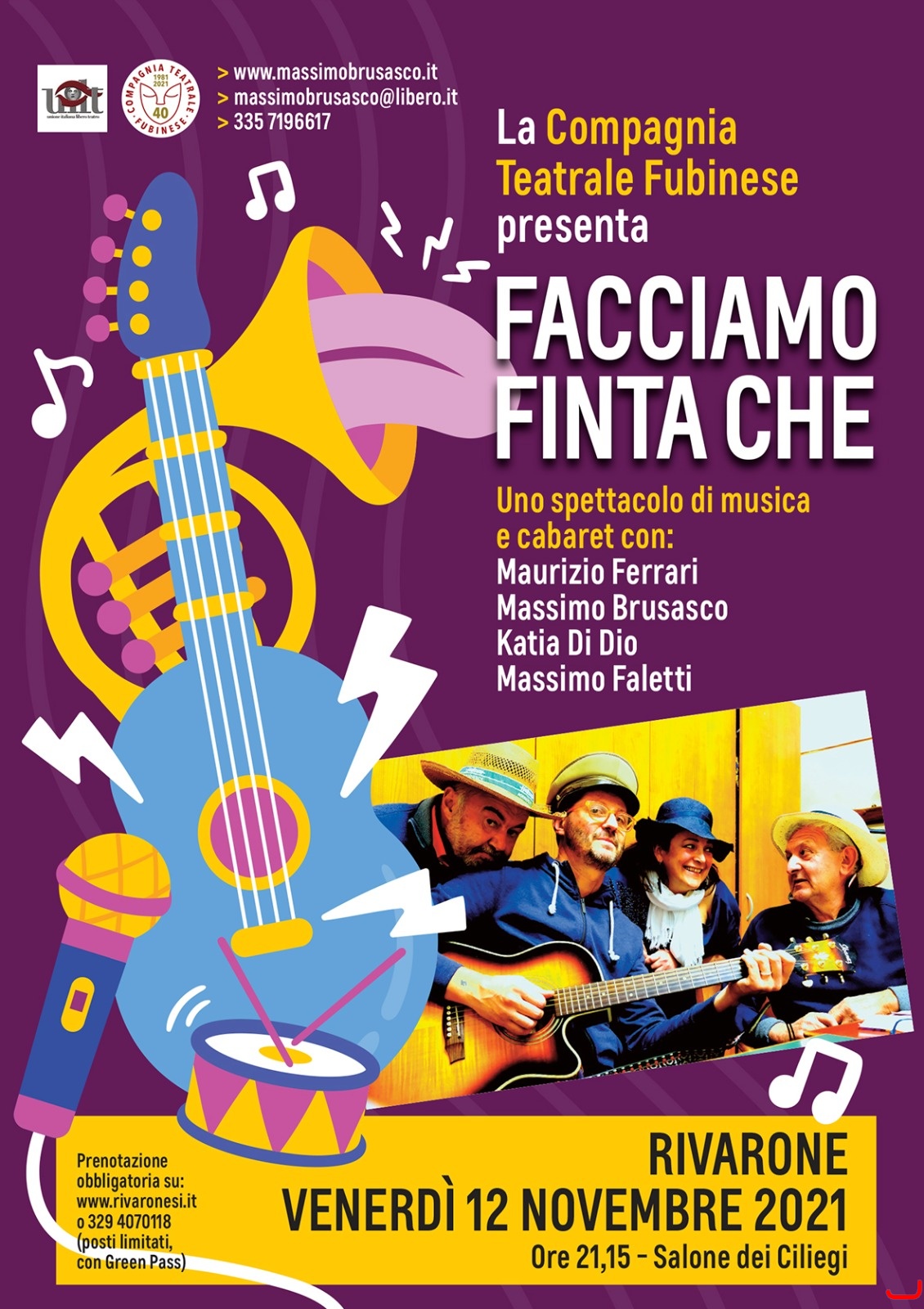 Venerdì 12 novembre a Rivarone va in scena “Facciamo finta che..”