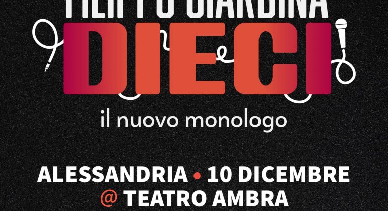 Il 10 dicembre la Stand Up Comedy di Filippo Giardina al Teatro Ambra di Alessandria