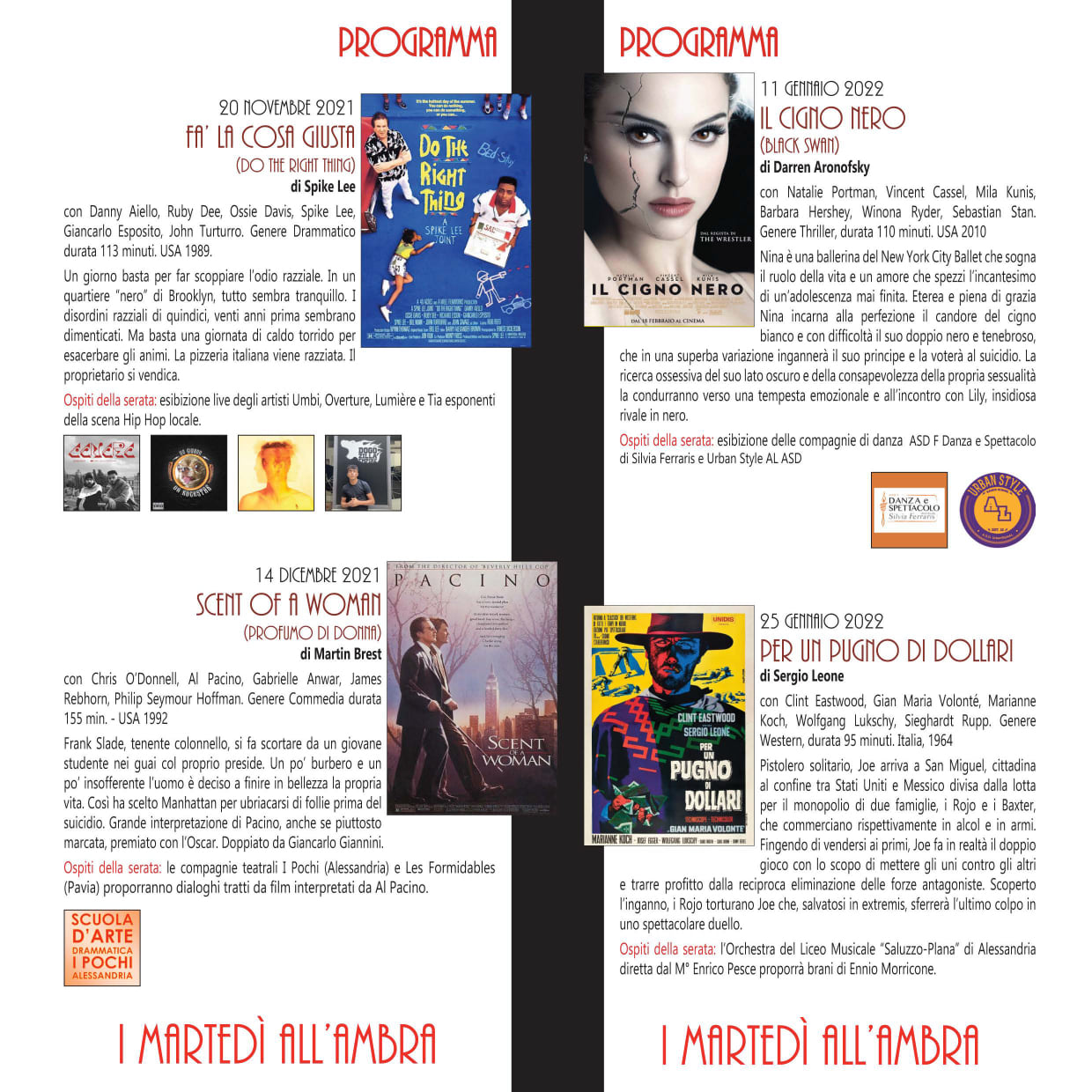 Il 20 novembre all’Ambra il film “Fa’ la cosa giusta” e musica hip hop