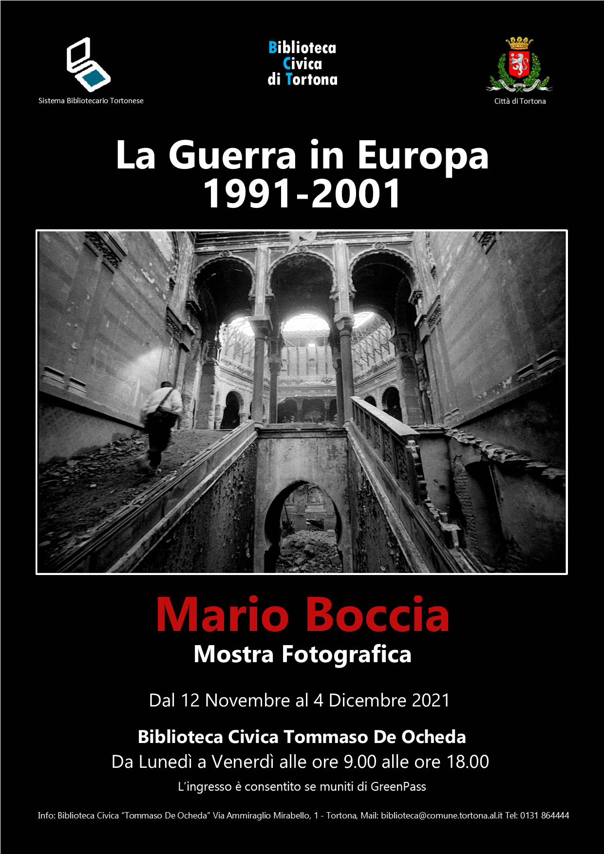 Fino al 4 dicembre in Biblioteca a Tortona la mostra “La Guerra in Europa 1991-2001”