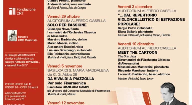 MusicaNovi 2021: il 5 novembre il concerto del fisarmonicista Gianluca Campi