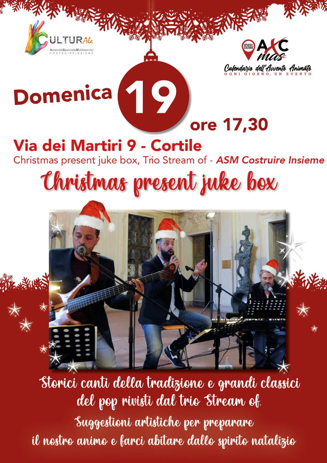 Il 19 dicembre ad Alessandria “Christmas present juke box”