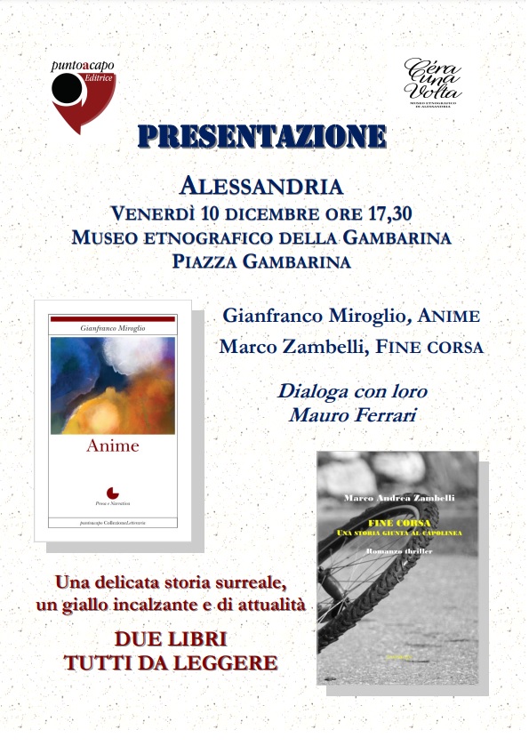 Il 10 dicembre doppio incontro letterario al Museo della Gambarina