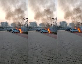 Auto in fiamme nel parcheggio dietro all’Ospedale infantile di Alessandria