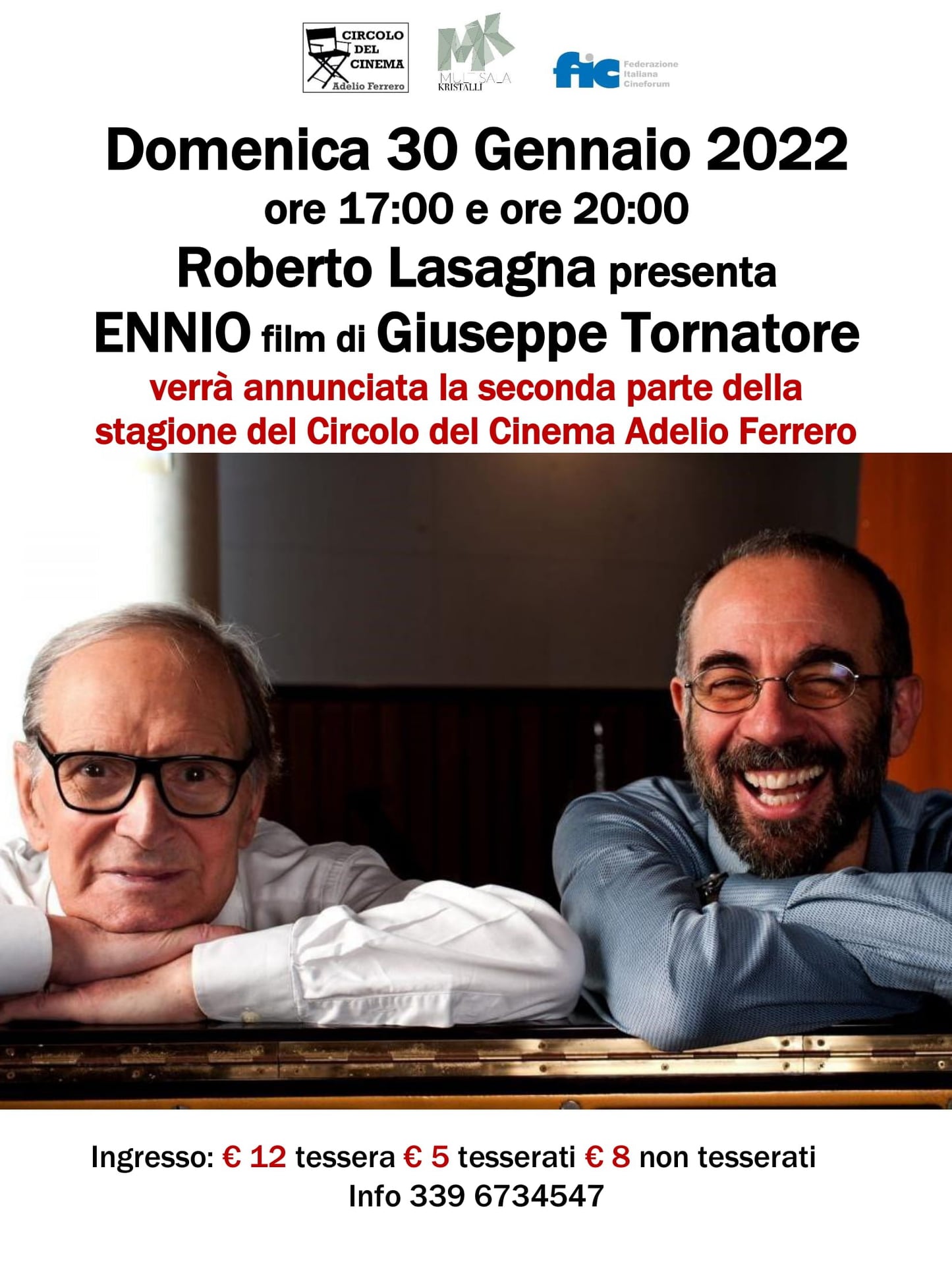 Il 30 gennaio alla Multisala Kristalli “Ennio” il film di Tornatore su Morricone