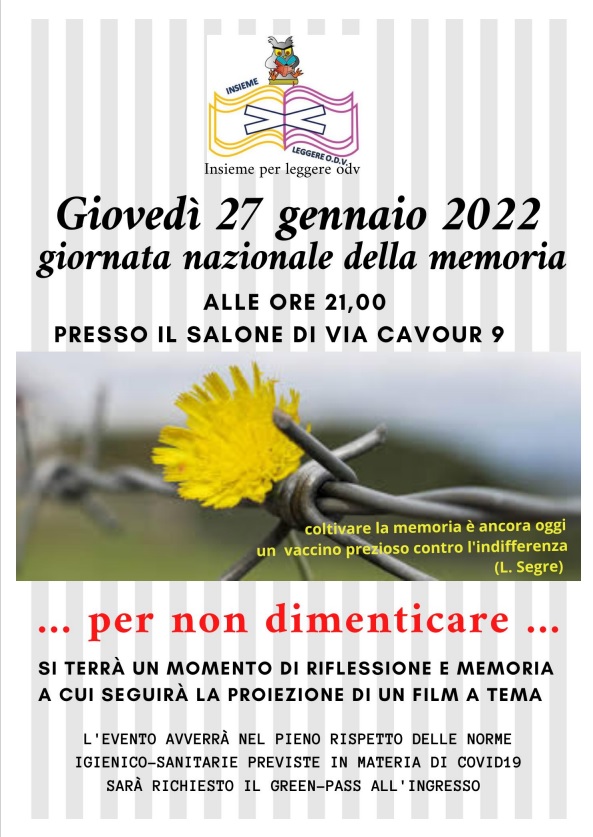A Casal Cermelli serata di riflessione per il Giorno della Memoria