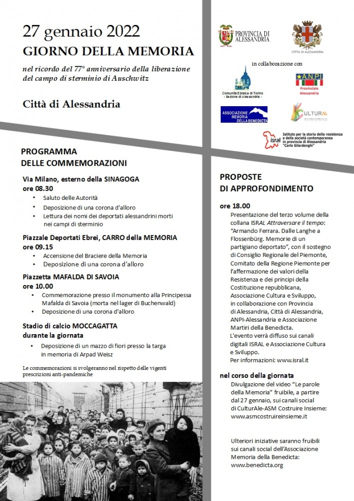 Giorno della Memoria: gli eventi commemorativi ad Alessandria