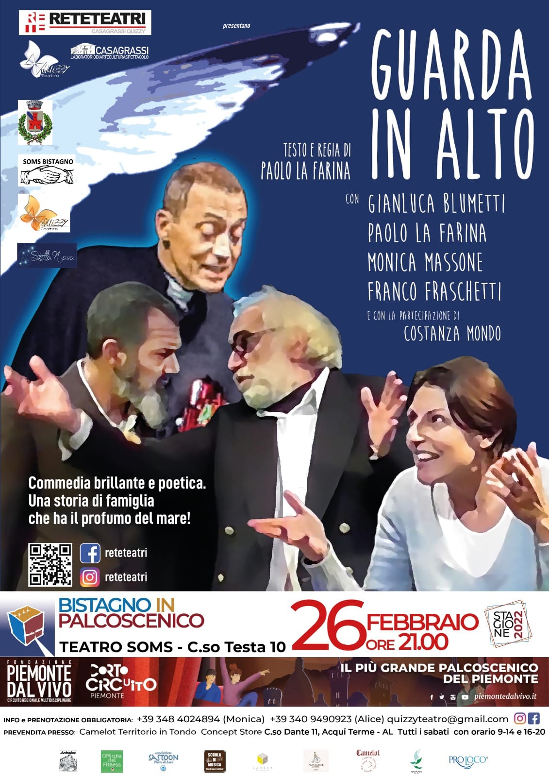 Il 26 febbraio al Teatro Soms di Bistagno “Guarda in alto”