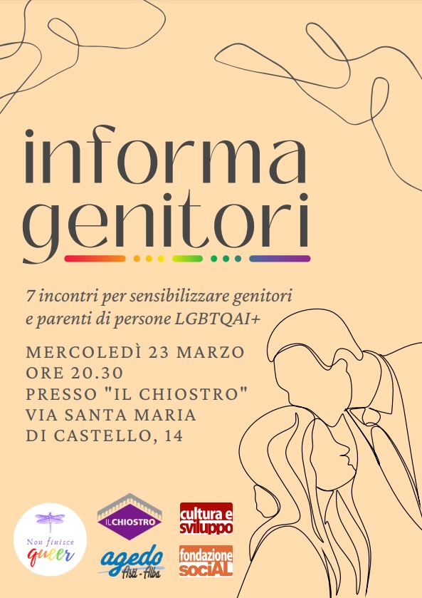 InformaGenitori: dal 23 marzo 7 incontri per genitori e parenti di persone LGBTQAI+