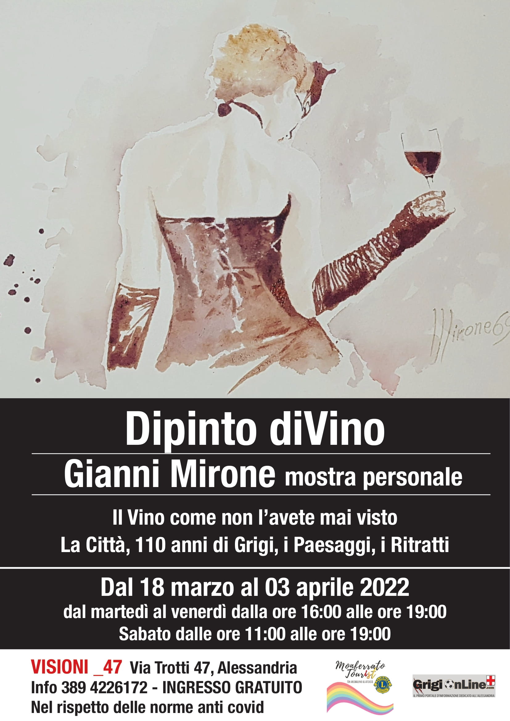 Dal 18 marzo al 3 aprile la mostra “Dipinto diVino” da Visioni_14 ad Alessandria