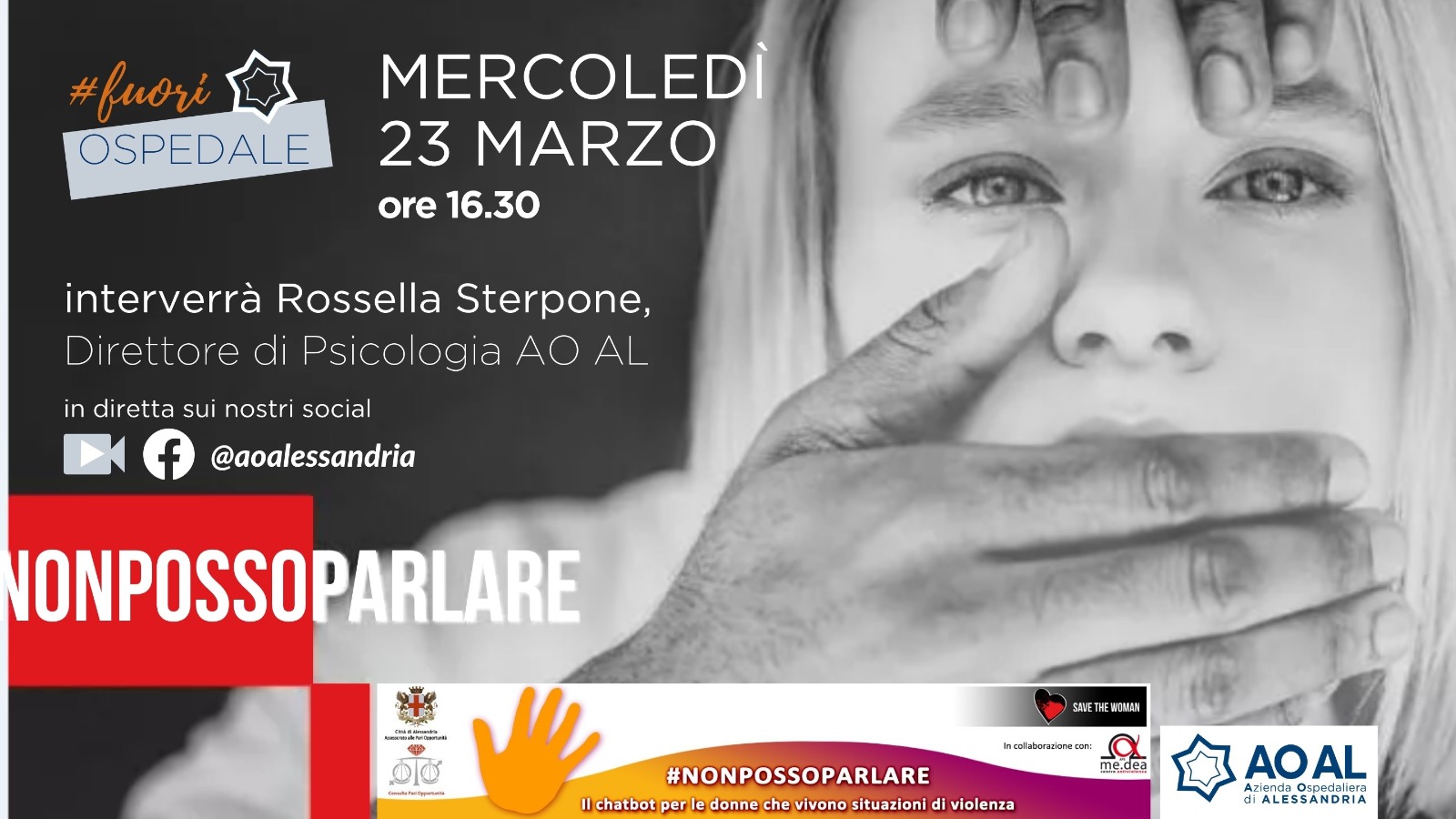 Violenza sulle donne: il 23 marzo incontro con Ospedale e Comune Alessandria sul progetto #NonPossoParlare