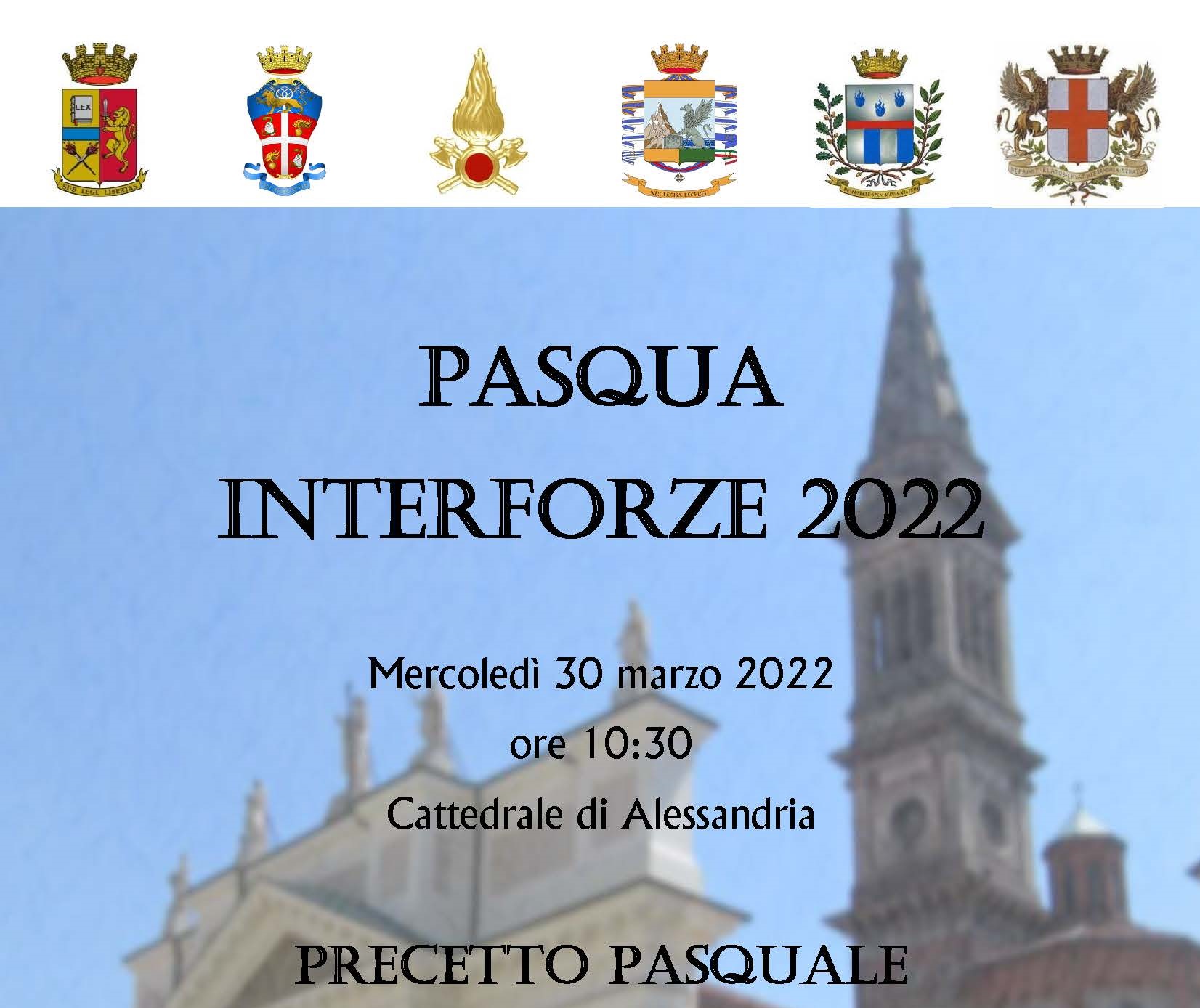 Il 30 marzo alla Cattedrale di Alessandria si celebra Precetto pasquale Interforze