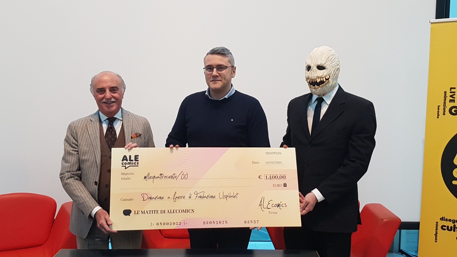 Fondazione Uspidalet: da AleComics una donazione di 1400 euro grazie all’asta dei fumetti d’autore