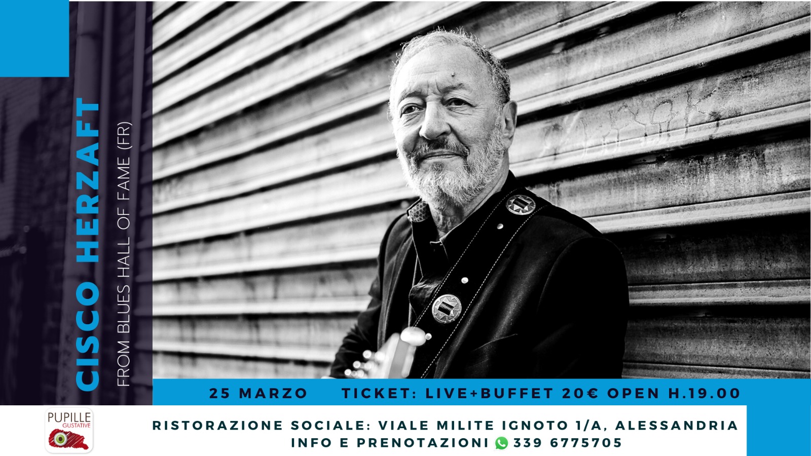 Cisco Herzaft live alla Ristorazione Sociale di Alessandria
