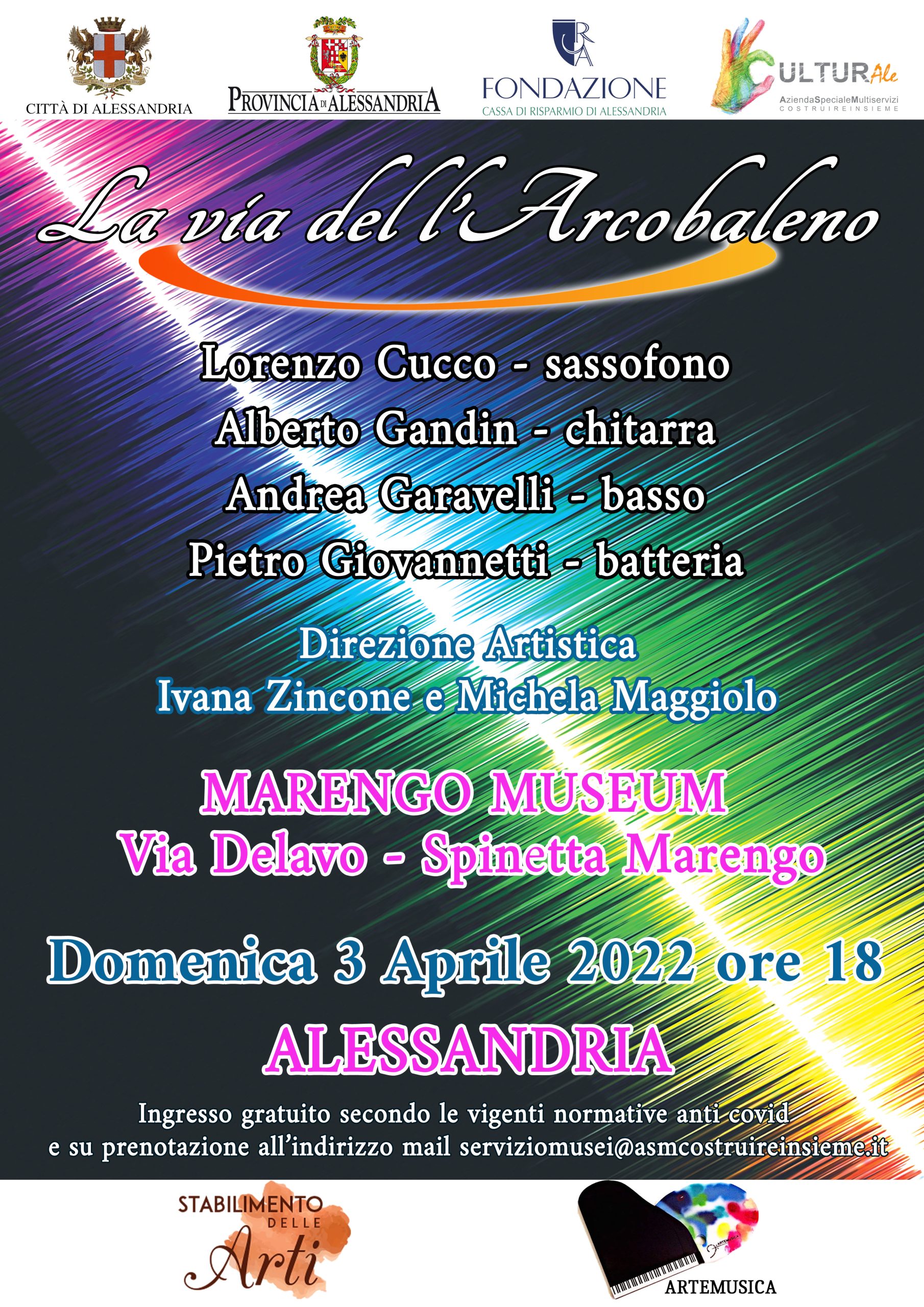 Il 3 aprile al Marengo Museum il concerto “La Via dell’Arcobaleno”