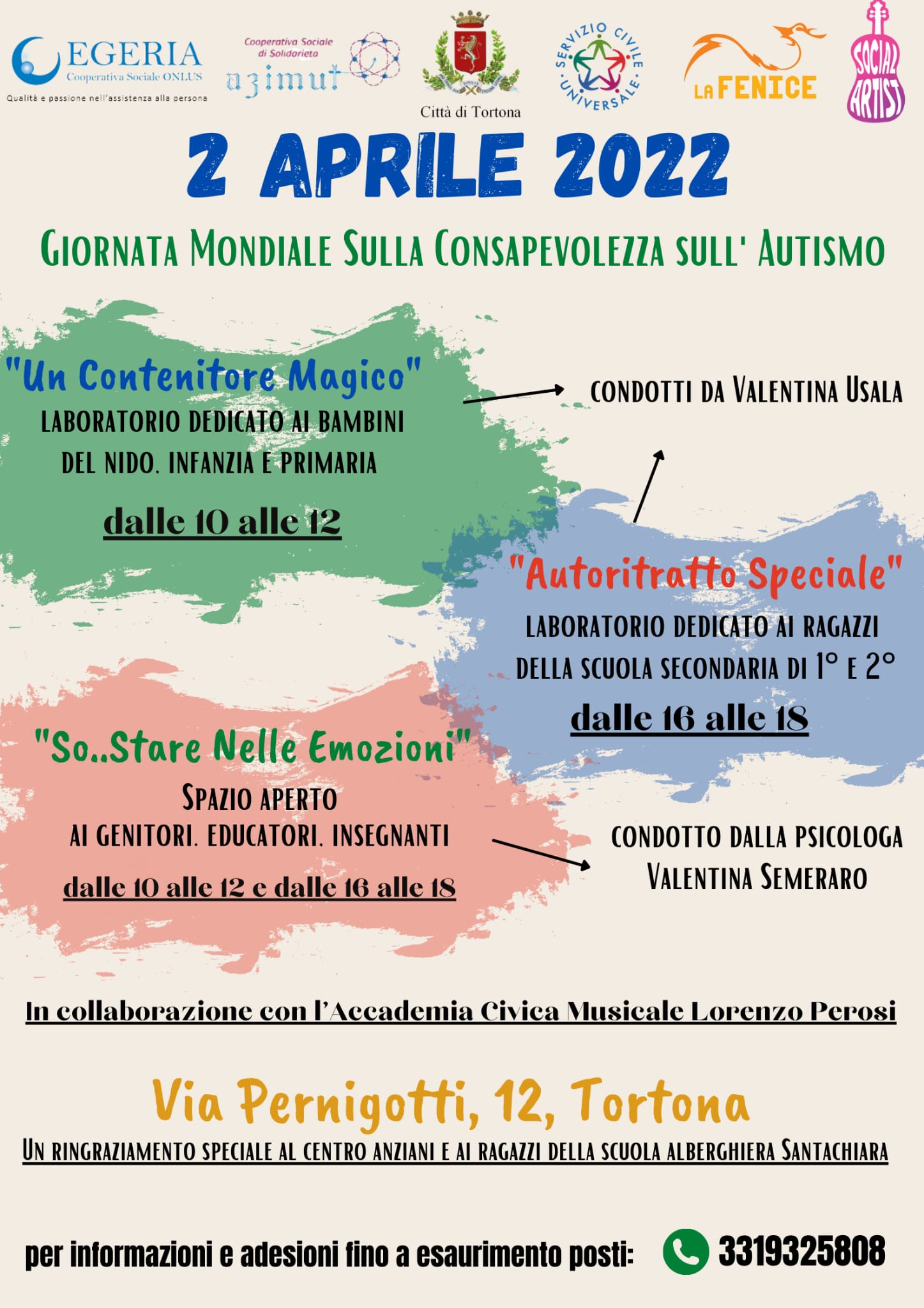 Il 2 aprile a Tortona laboratori e incontri per la Giornata della consapevolezza sull’autismo
