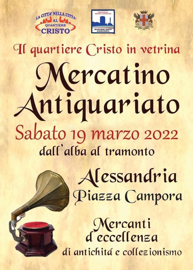 Il 19 marzo mercatino dell’antiquariato al quartiere Cristo di Alessandria