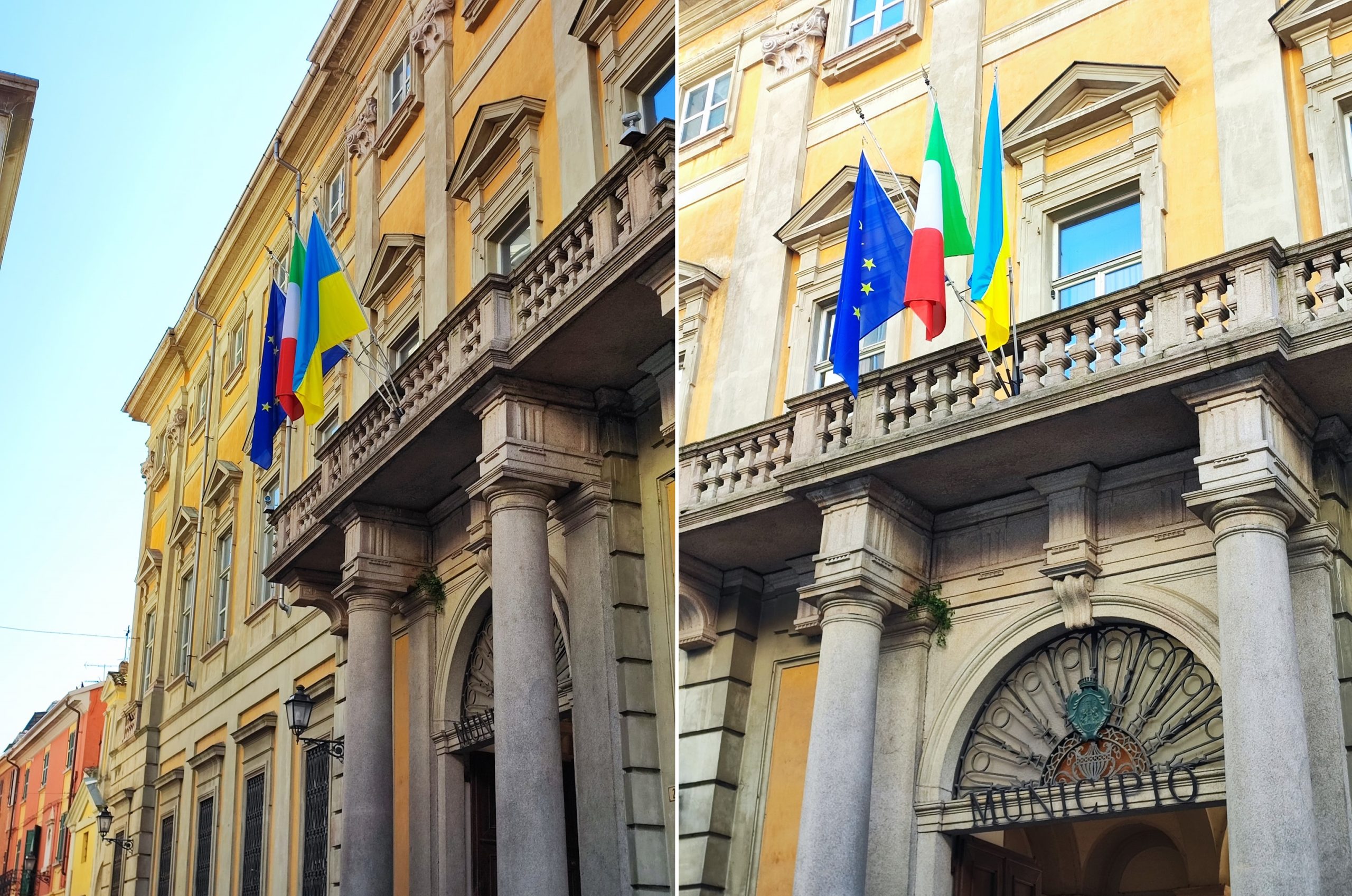 Fuori dal Comune di Valenza esposta la bandiera dell’Ucraina