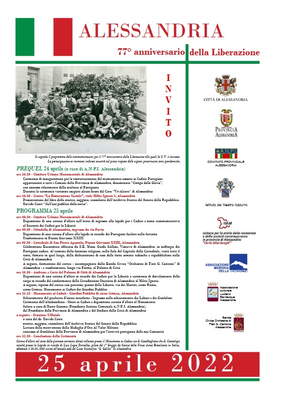 25 Aprile: il programma delle celebrazioni ad Alessandria