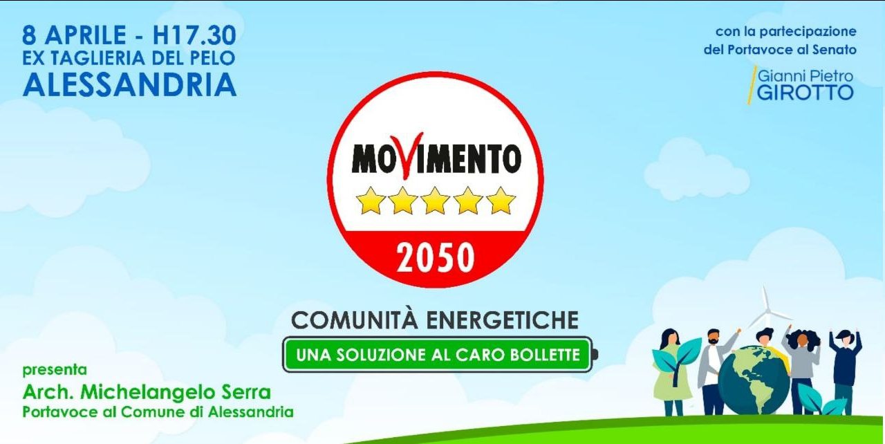 Movimento 5 Stelle Alessandria: l’8 aprile incontro sulle comunità energetiche