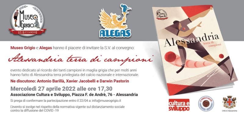 Il 27 aprile il convegno “Alessandria terra di campioni” promosso da Museo Grigio e Alegas