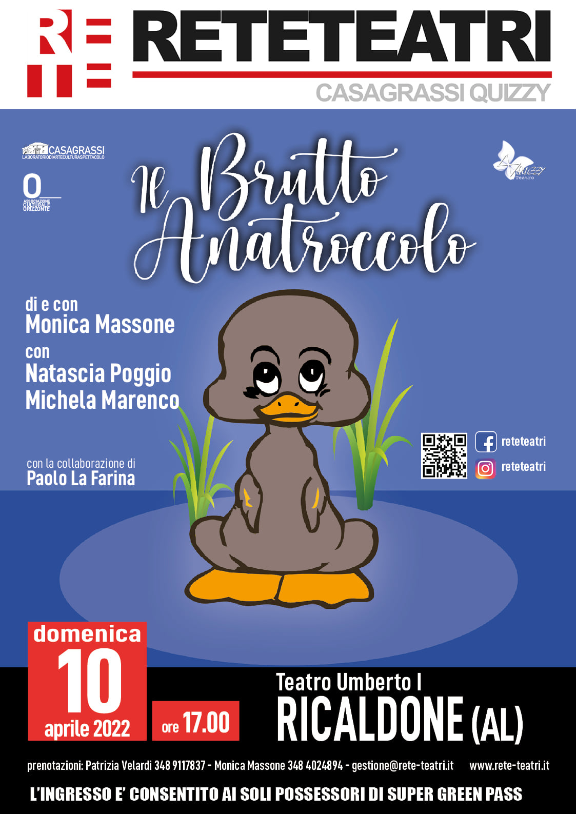 Il 10 aprile “Il brutto anatroccolo” in scena a Ricaldone
