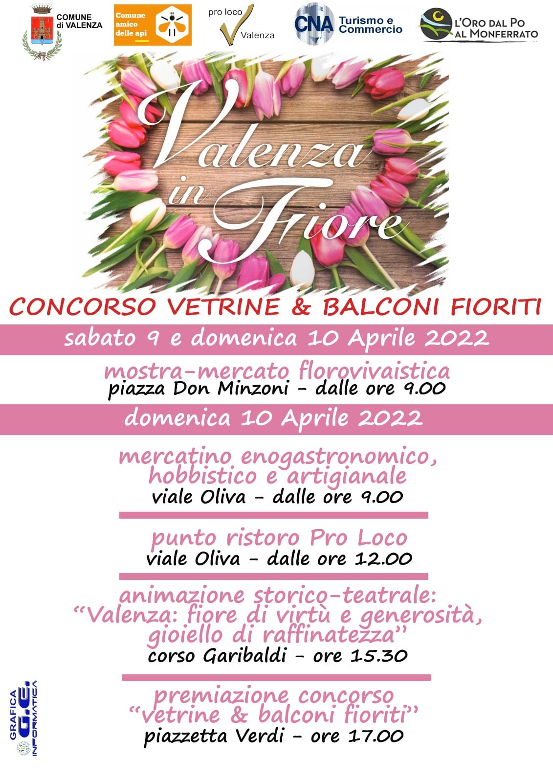 Il 9 e il 10 aprile “Valenza in fiore” con i concorsi “Vetrine e balconi fioriti”
