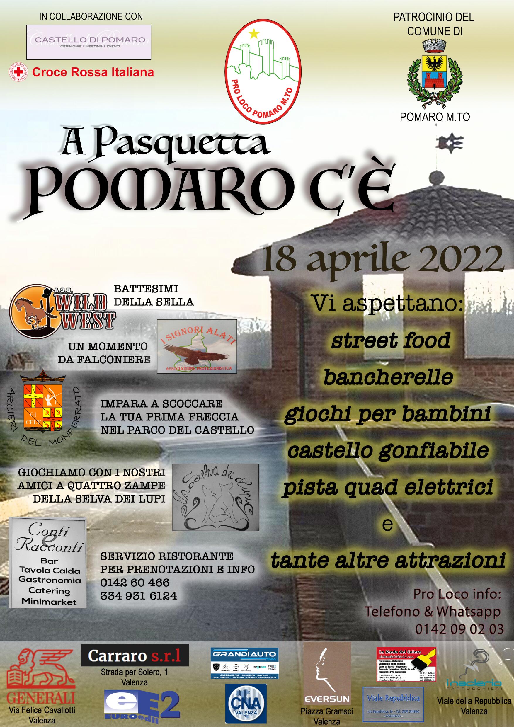 Il 18 aprile Pasquetta a Pomaro Monferrato