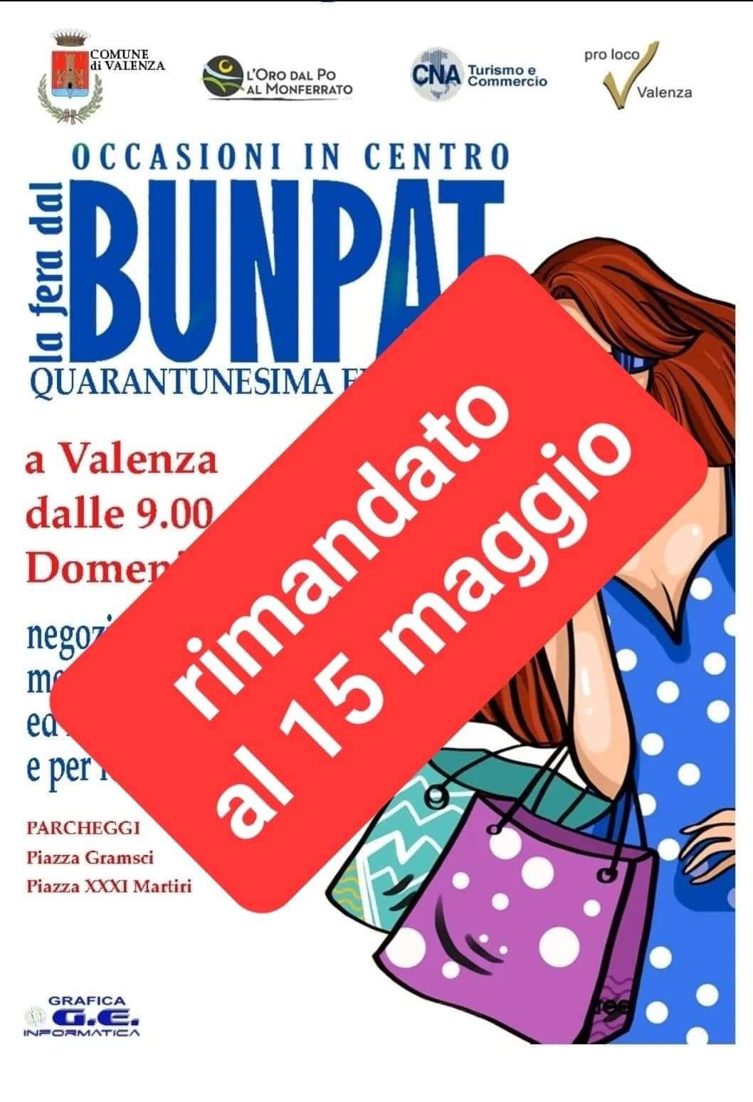 RINVIATA a domenica 15 maggio la “Fera dal Bunpat” a Valenza