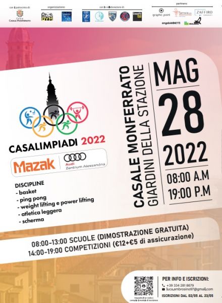 Sabato 28 maggio le Casalimpiadi a Casale Monferrato