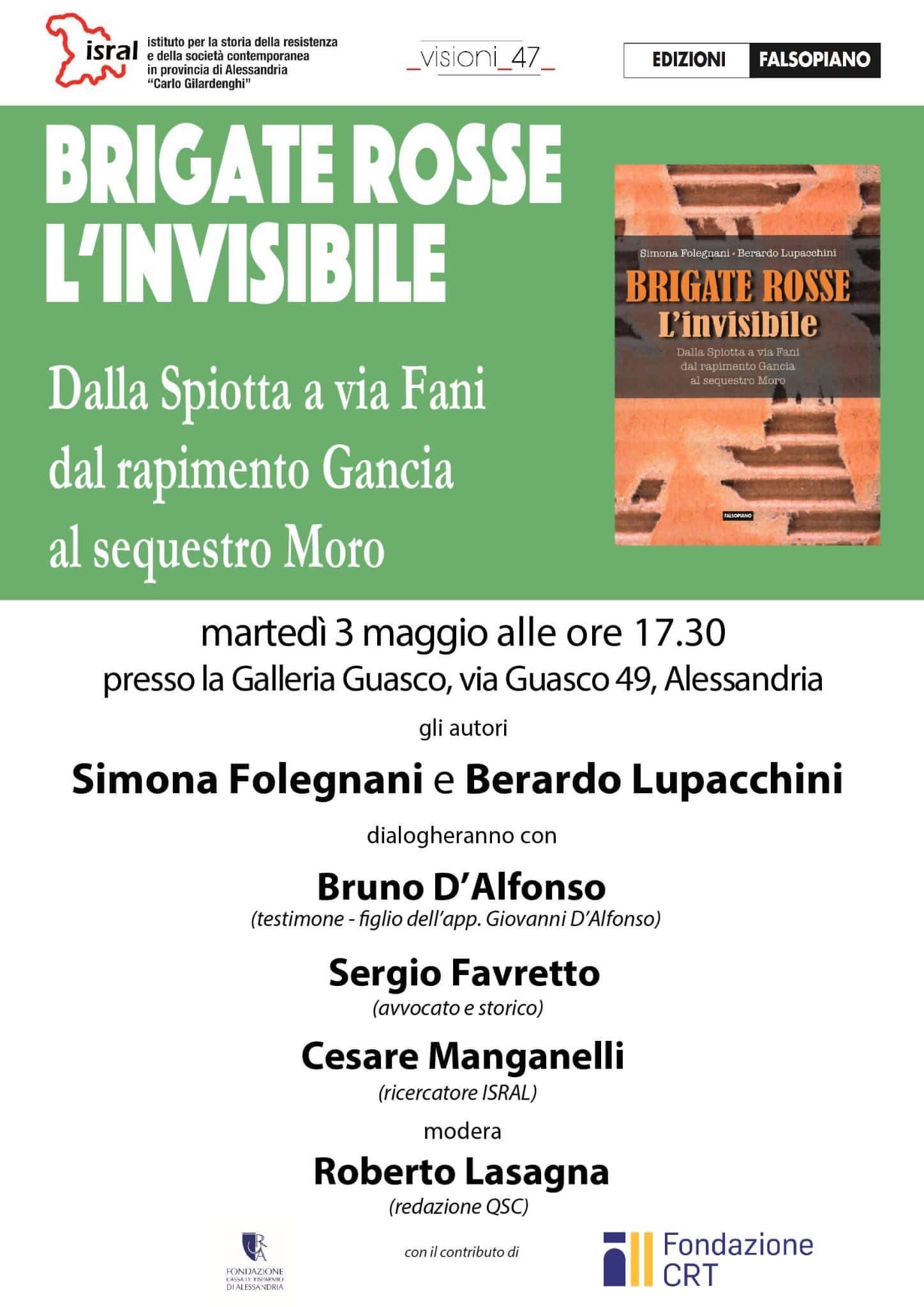 Il 3 maggio ad Alessandria la presentazione del libro “Brigate Rosse – L’invisibile”
