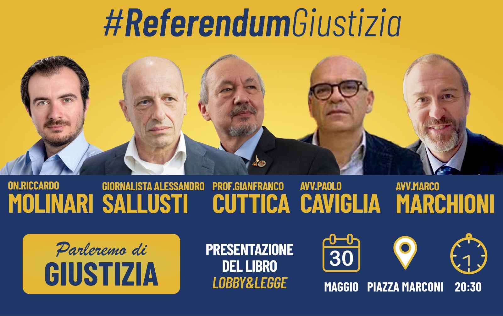 Referendum Giustizia: il 30 maggio ad Alessandria Alessandro Sallusti presenta il suo libro “Lobby e Logge”