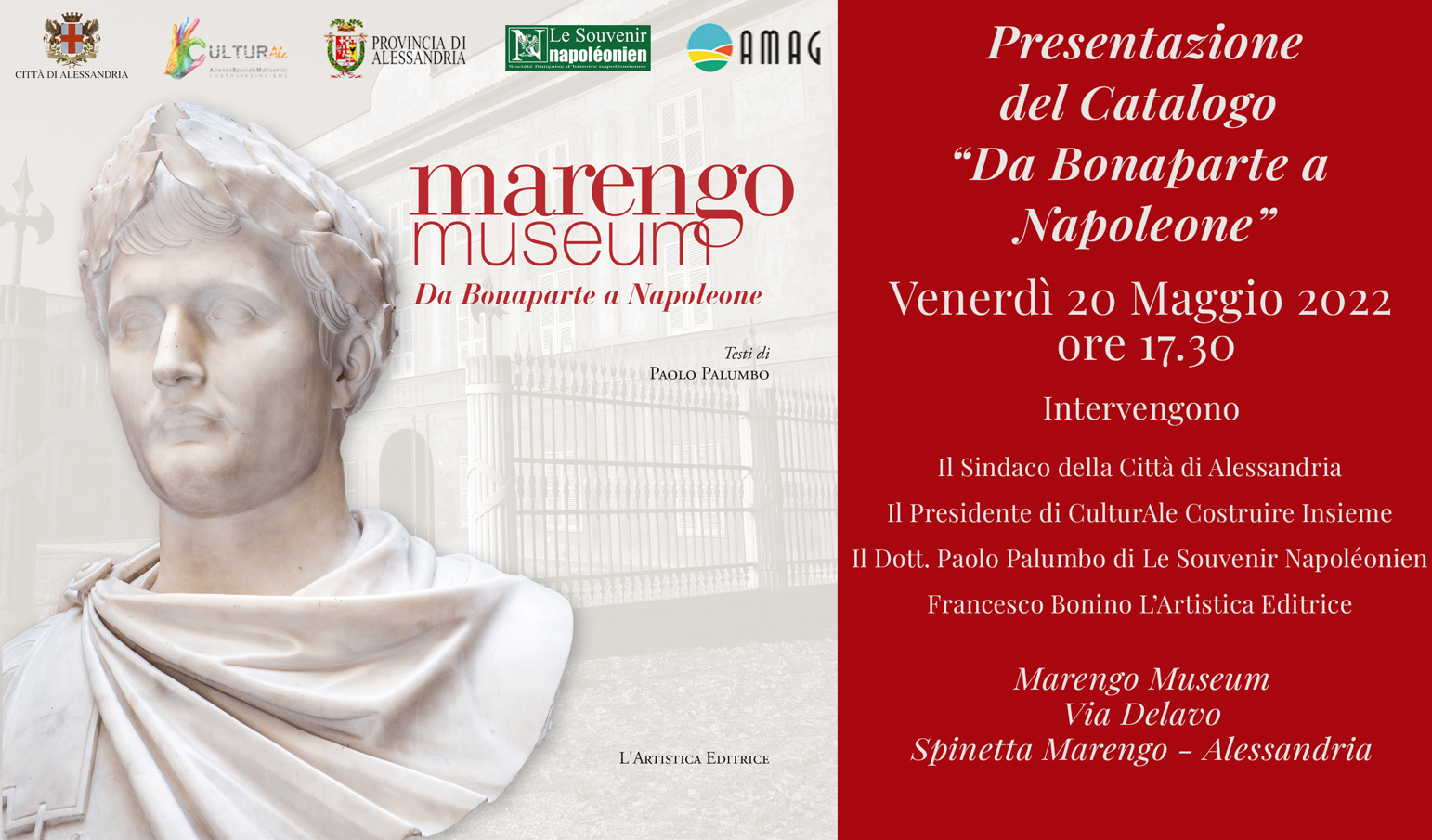 Il 20 maggio la presentazione del catalogo del Marengo Museum “Da Bonaparte a Napoleone”