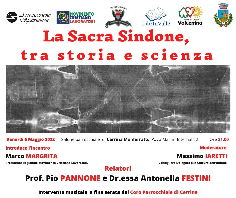 Il 6 maggio a Cerrina l’incontro “La sacra sindone, tra storia e scienza”
