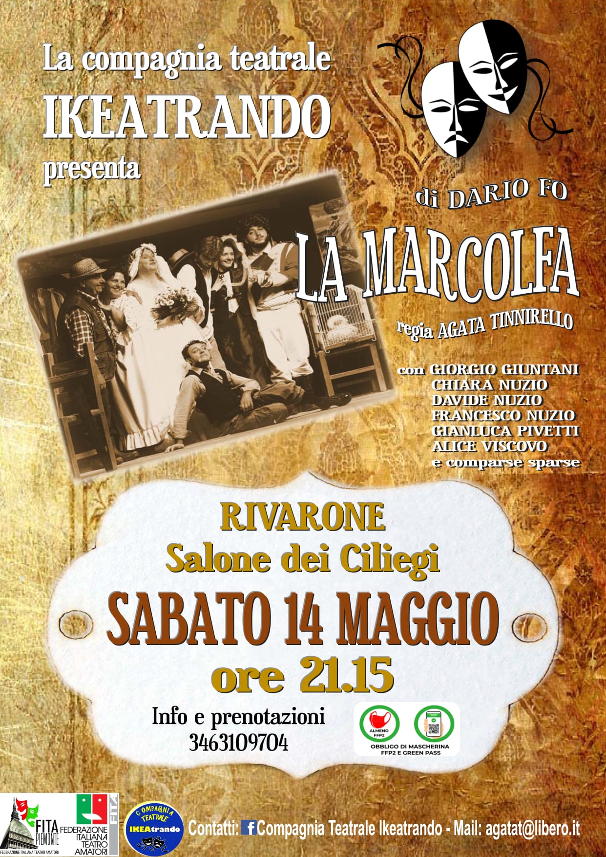 Sabato 14 maggio “La Marcolfa” in scena a Rivarone