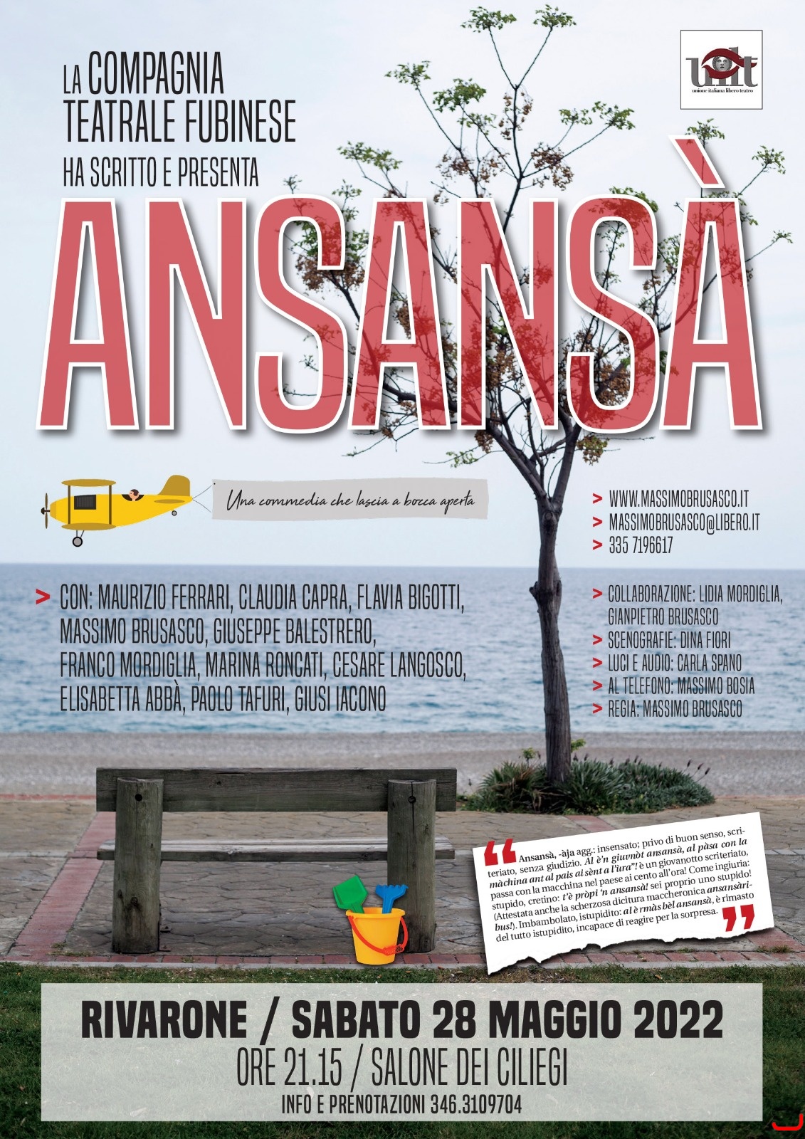 Il 28 maggio a Rivarone lo spettacolo “Ansansà della Compagnia Teatrale Fubinese