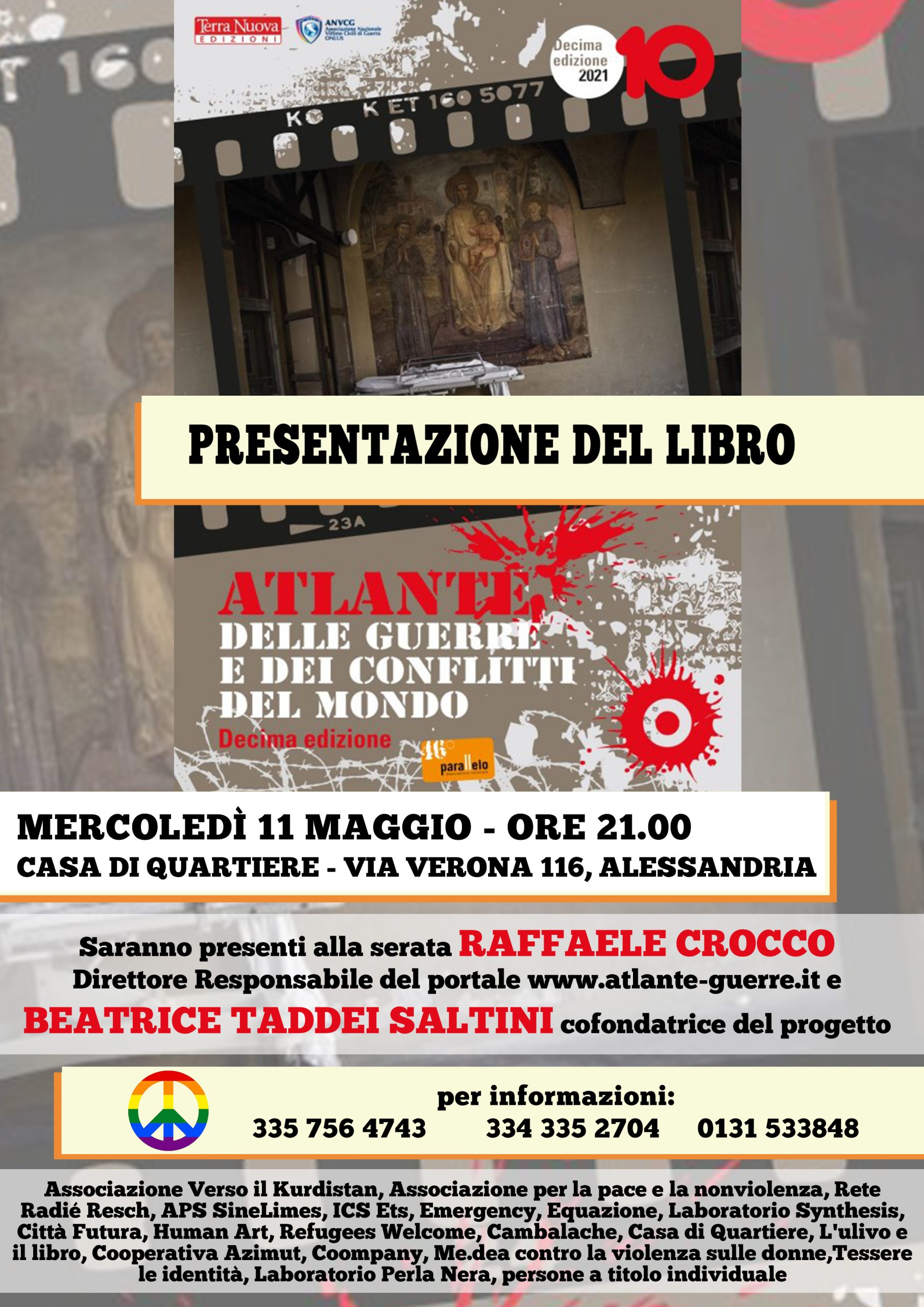 L’11 maggio ad Alessandria la presentazione dell’Atlante delle guerre e dei conflitti nel mondo