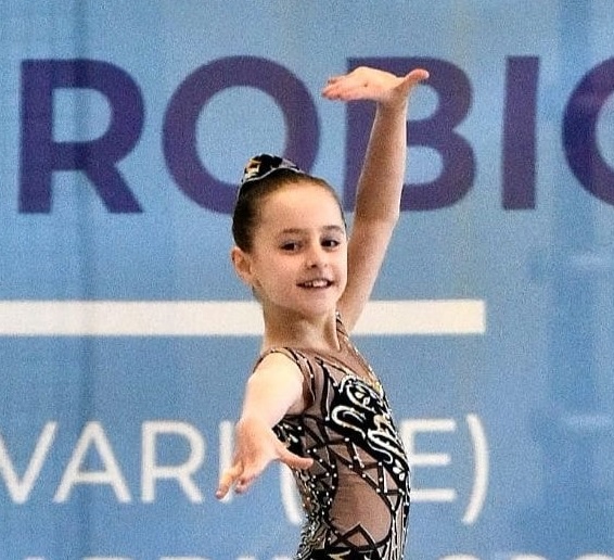 La giovane atleta Nicole Magro ai Campionati Nazionali di Ginnastica Aerobica