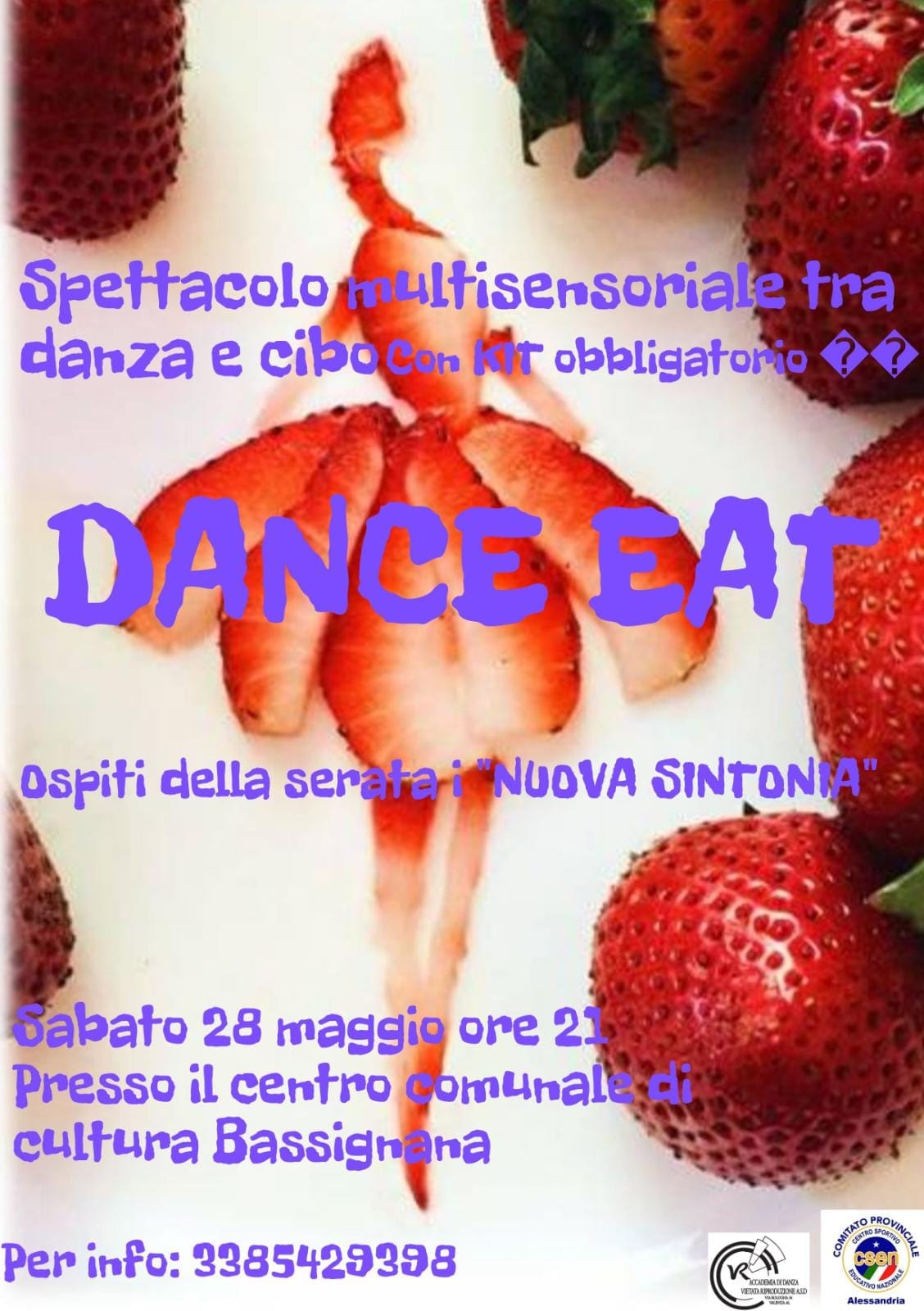 Il 28 maggio a Bassignana lo spettacolo “Dance Eat”