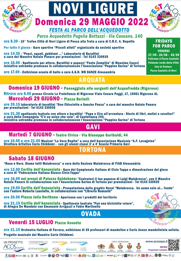 A Novi, Arquata, Ovada, Tortona e Gavi la 25esima edizione di Fest’Acos