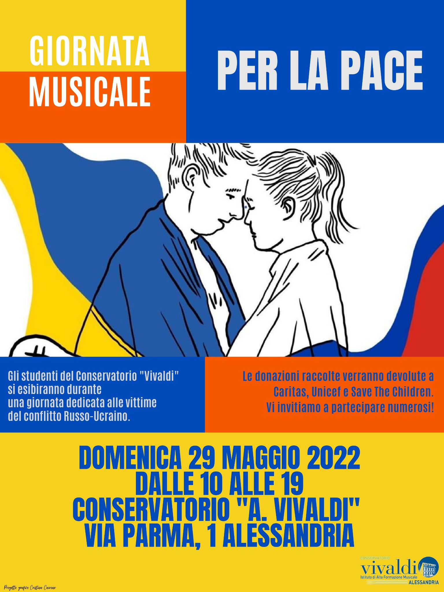Il 29 maggio al Conservatorio di Alessandria “Gionata musicale per la pace”