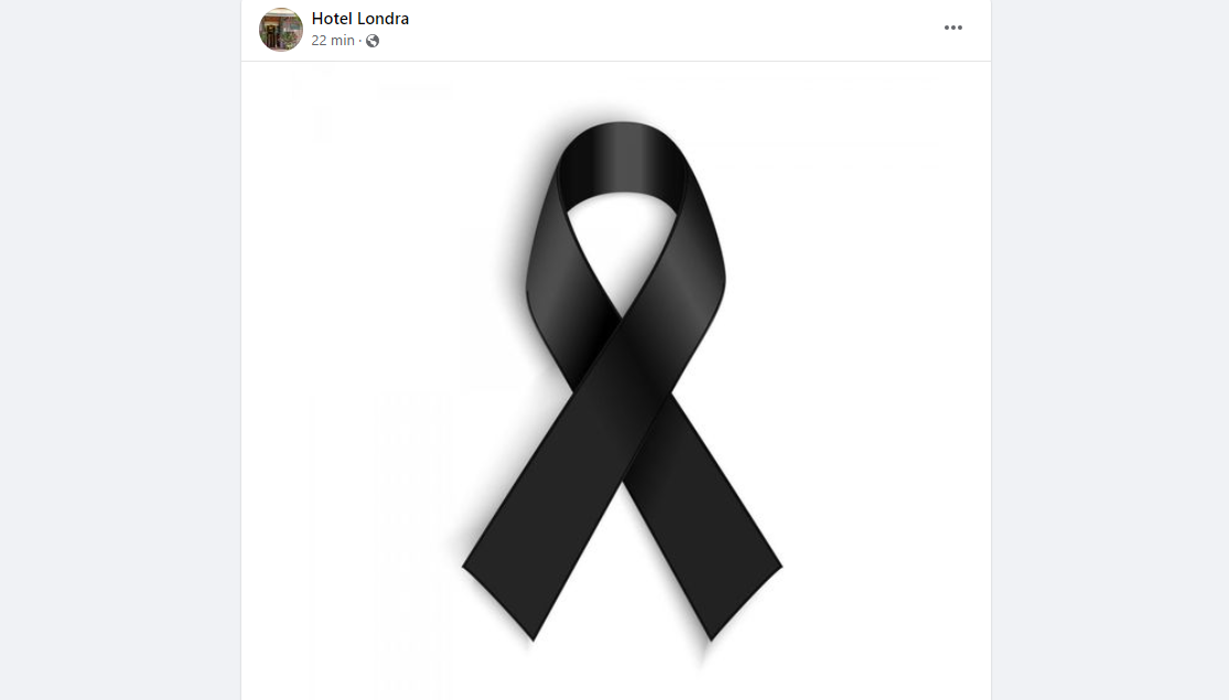 Un fiocco nero su Facebook racconta il dolore dell’Hotel Londra