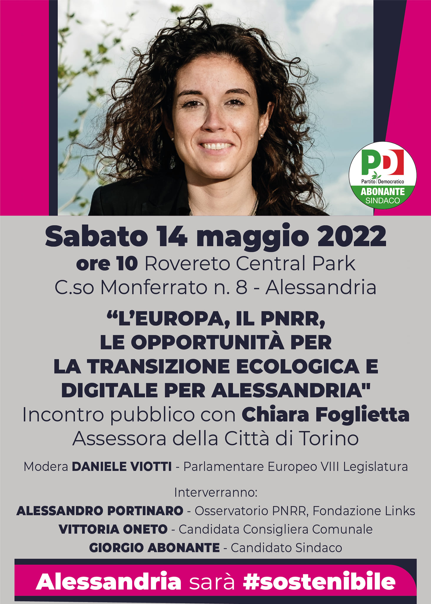 Elezioni Alessandria: il 14 maggio incontro promosso dal Pd su Europa, Pnrr, transizione ecologica e digitale