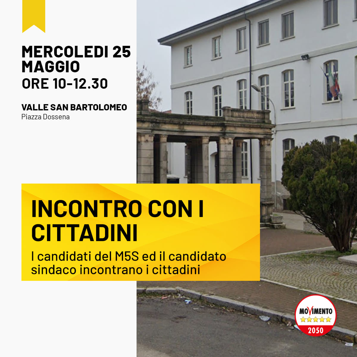 Elezioni Alessandria: il 25 maggio i candidati M5S incontrano i cittadini di Valle S. Bartolomeo