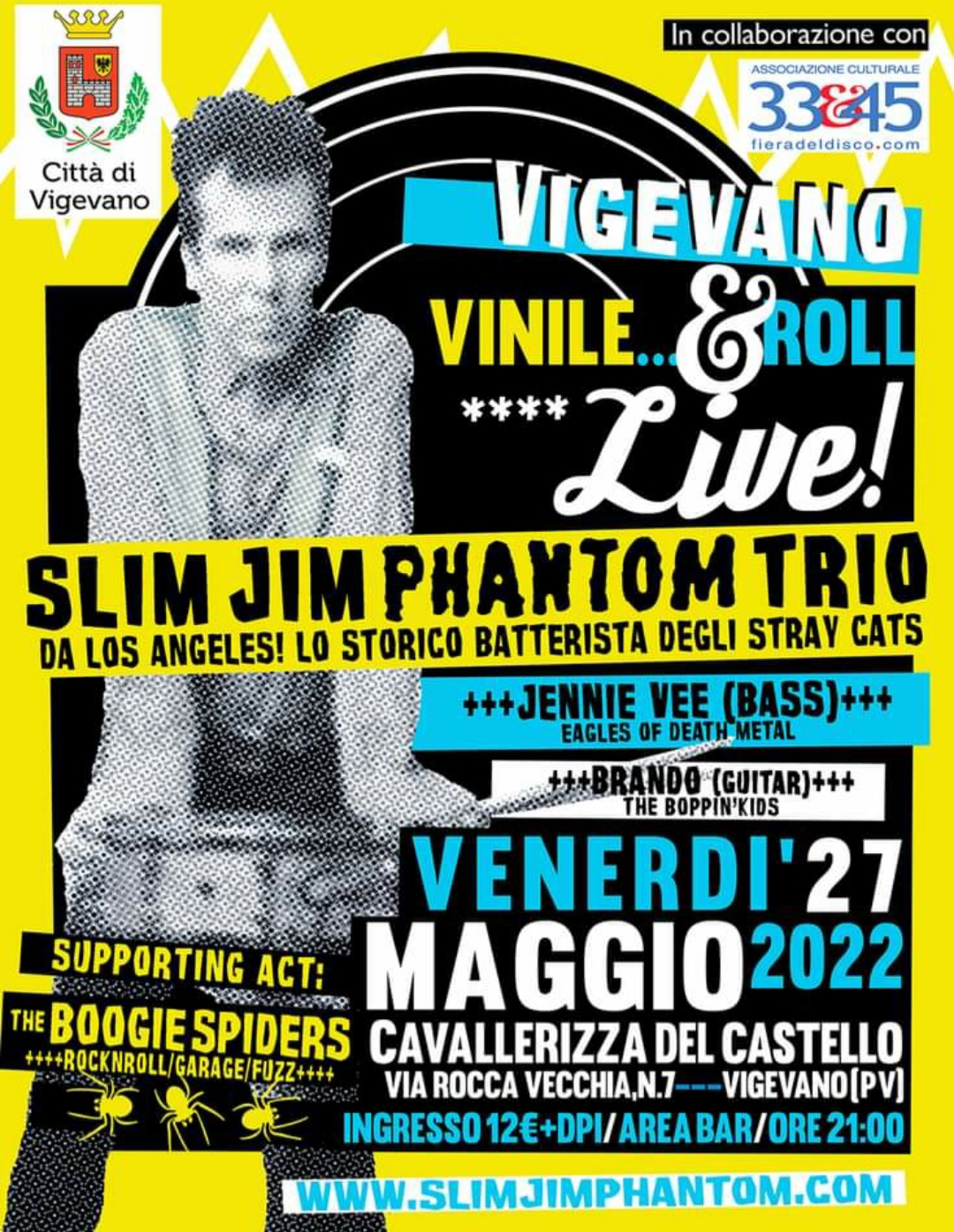 Slim Jim Phantom Trio live a Vigevano venerdì 27