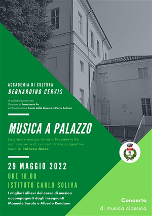 Domenica 29 maggio “Musica a Palazzo” a Frassineto Po