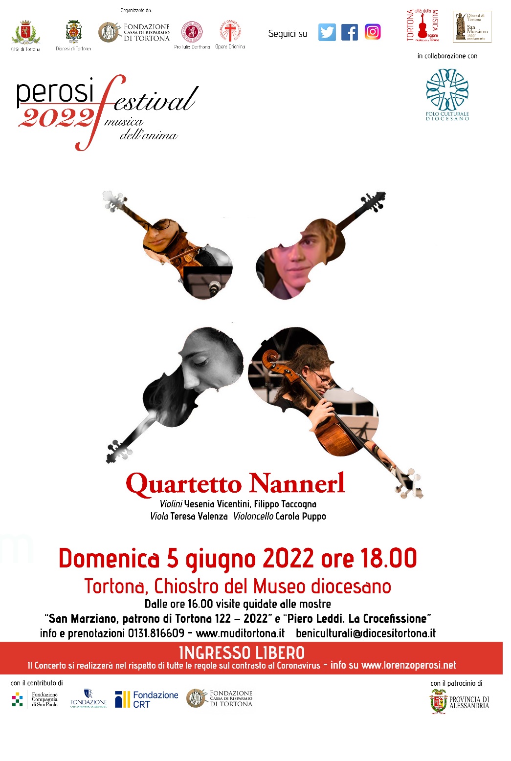 Domenica 5 giugno il Quartetto Nannerl inaugura l’anteprima del Perosi Festival 2022
