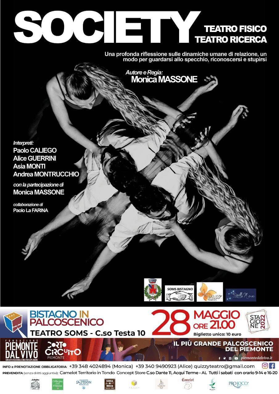 Il 28 maggio al Teatro Soms di Bistagno lo spettacolo “Society”