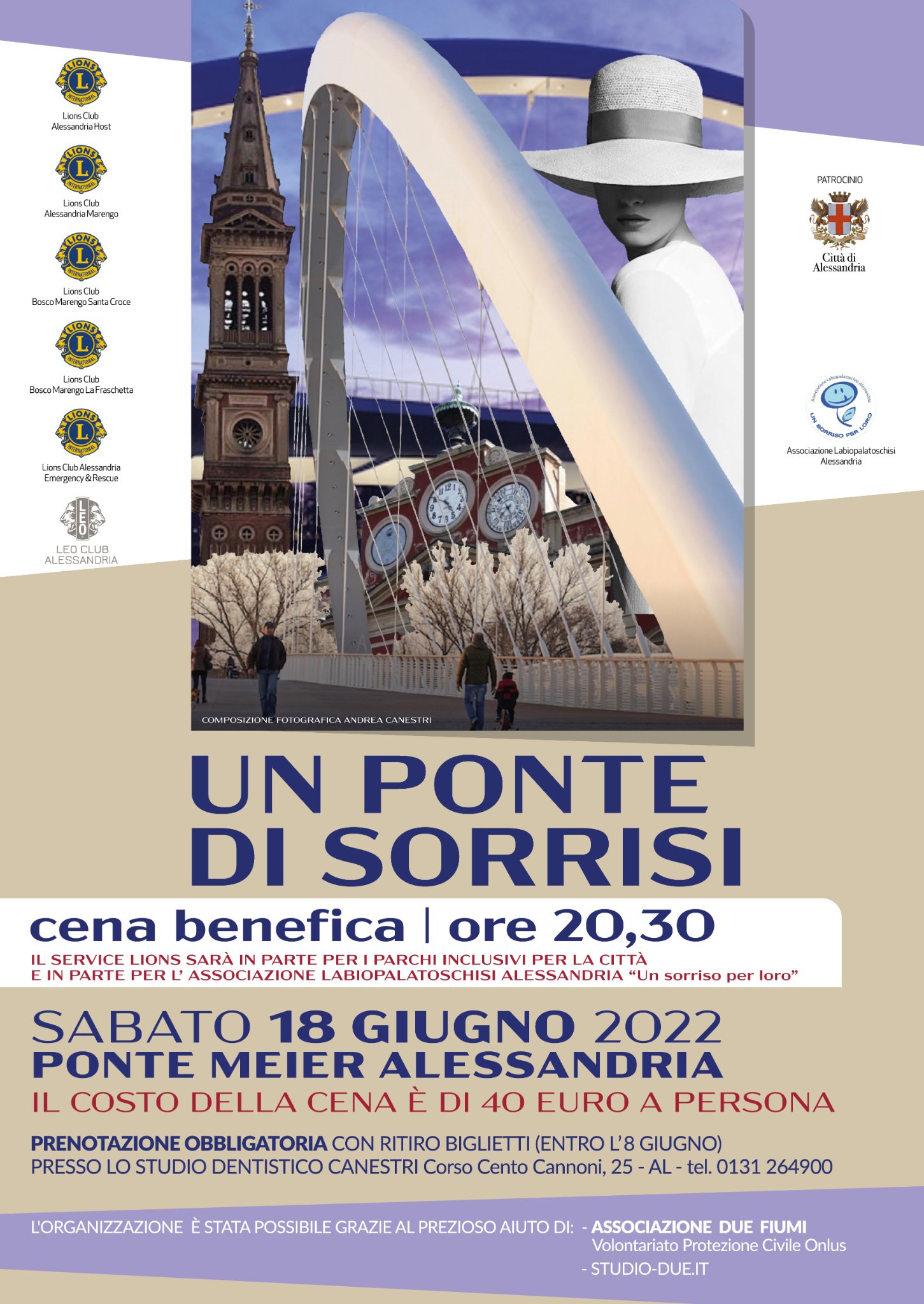 [SOLD OUT] Il 18 giugno ad Alessandria la cena benefica “Un ponte di sorrisi”