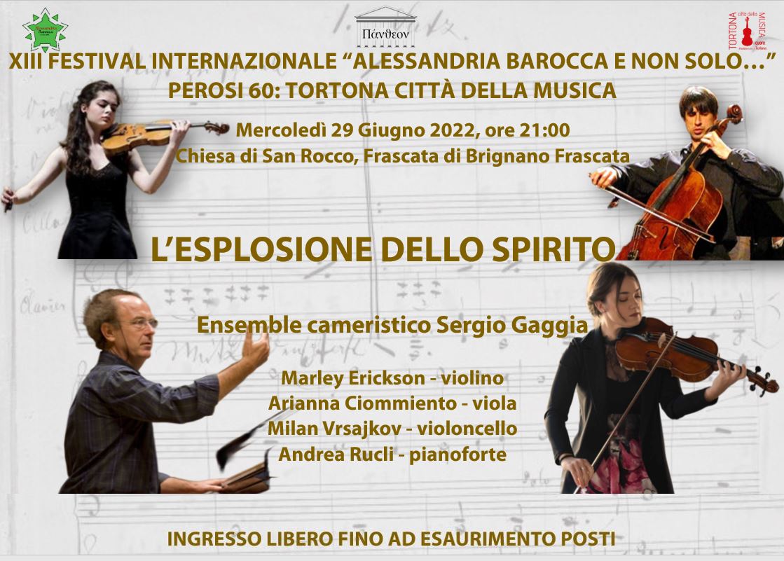 Il 29 giugno a Brignano Frascata il concerto “L’esplosione dello spirito”